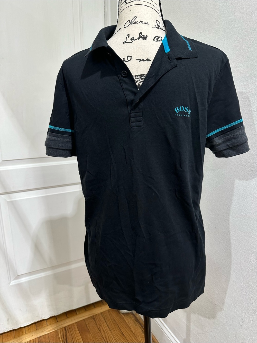 Hugo Boss Black Polo with Teal Accents
